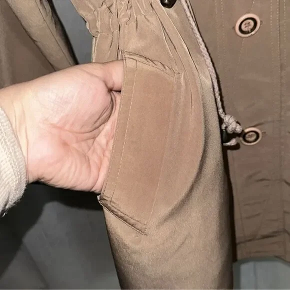 Natural Life L Tan Nova Check Trim Lightweight Button Front Jacket - Picture 8 of 12